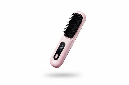 2 In 1 Straight Hair Comb Wireless Hair Straightener Brush Hair Fast Heating Portable Hot Curler USB Charging