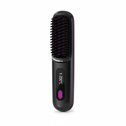 2 In 1 Straight Hair Comb Wireless Hair Straightener Brush Hair Fast Heating Portable Hot Curler USB Charging