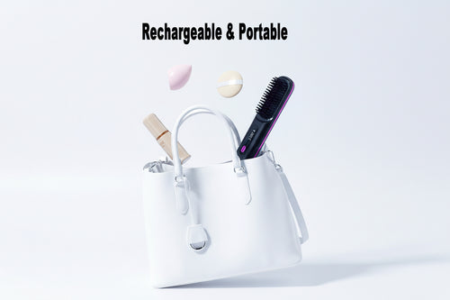 2 In 1 Straight Hair Comb Wireless Hair Straightener Brush Hair Fast Heating Portable Hot Curler USB Charging