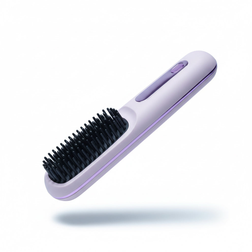 2 In 1 Straight Hair Comb Wireless Hair Straightener Brush Hair Fast Heating Portable Hot Curler USB Charging